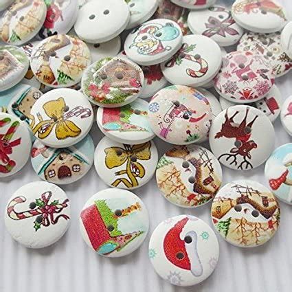 Chenkou Craft Pcs Mm Santa Christmas Snowman Wood Buttons Sewing