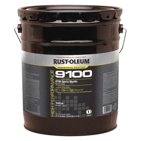 Rust Oleum Caution Yellow Epoxy Mastic Coating Semi Gloss Finish 125