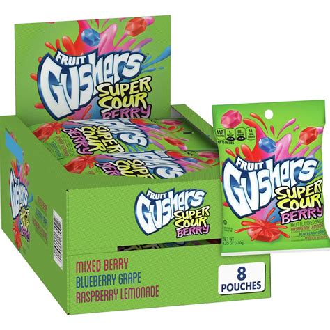 Buy Gushers Super Sour Berry Fruit Flavored Snacks 8 Count Online At