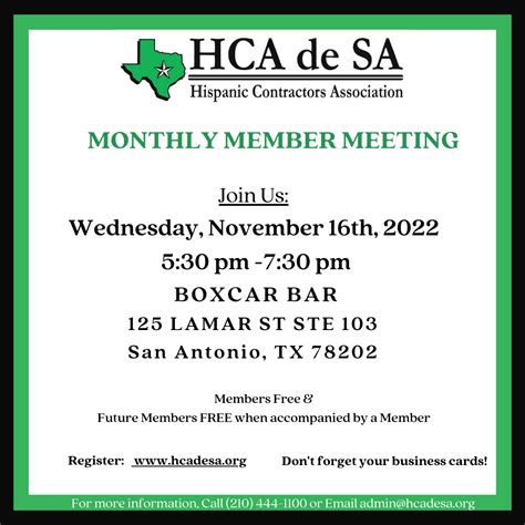 November Monthly Member Meeting And Mixer Hispanic Contractors