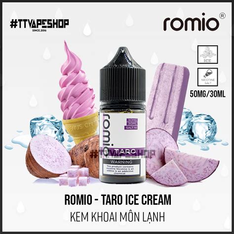 Romio Saltnic 30mg 30ml Taro Ice Cream Kem Khoai Môn Lạnh