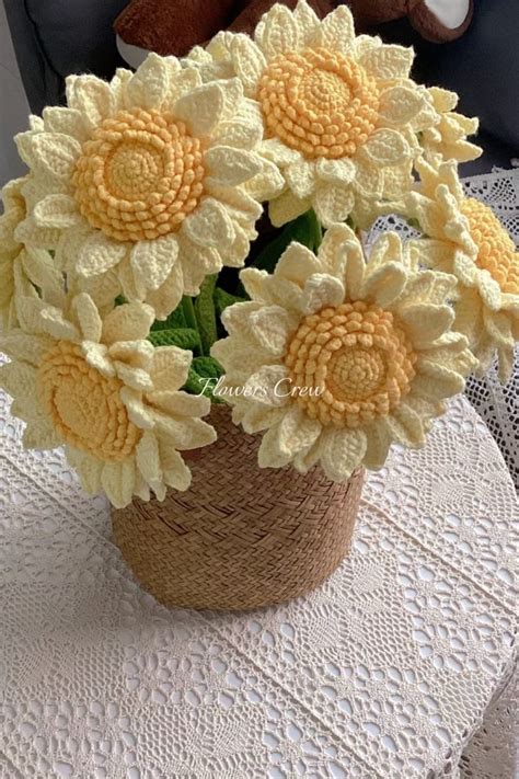 Crochet Sunflowers Crochet Garden Crochet Plant Crochet Diy Kawaii