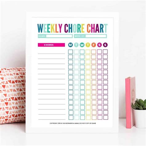 Free Printable Family Chore Chart Template