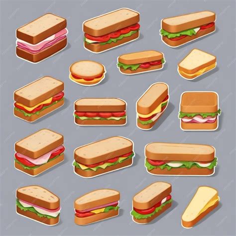 premium vector  collection   types  sandwiches