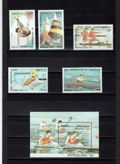 Timbres Jeux Olympiques 1992 Laos Timbre Neuf Eur 4 99 Picclick Fr