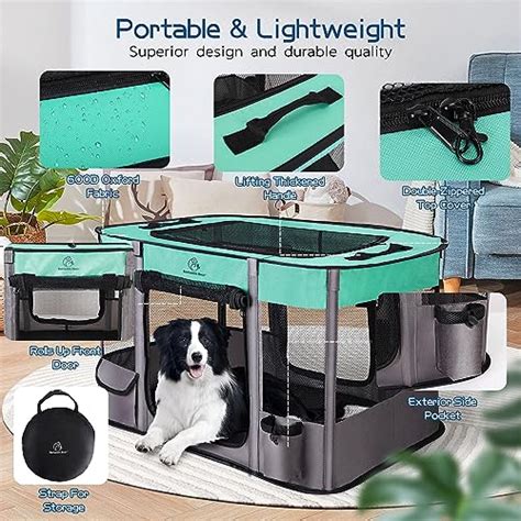 Dog Playpen,Pet Playpen, Foldable Dog Cat Playpens,Portable Exercise ...