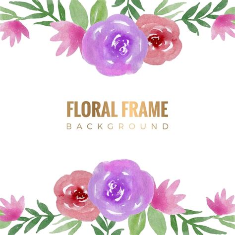 Premium Vector Cute Watercolor Flower Frame Illustration