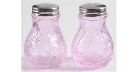 Inverted Thistle Light Pink Rose Shaker Set W Metal Lids By Mosser