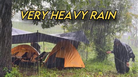 VERY Heavy Rain In Our Not Solo Camping By The Creek Not Solo Camping