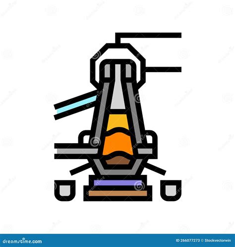 Blast Furnace Steel Production Color Icon Vector Illustration Stock