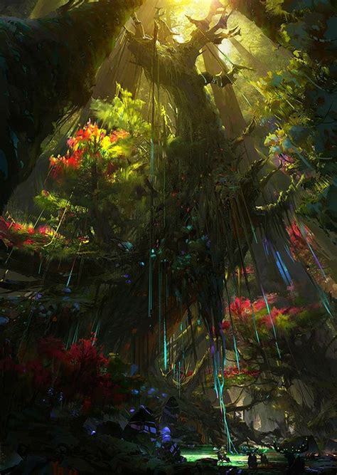 magical forest fantasy landscape art rainforest fantasy art