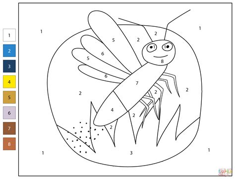 Color by Number: Firefly coloring page | Free Printable Coloring Pages