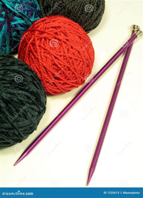 Balls Of Yarn And Knitting Needles Stock Image Image Of Hobbies Yarn