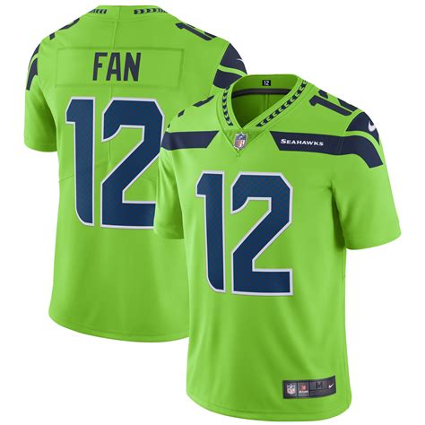 Men's Nike 12s Neon Green Seattle Seahawks Vapor Untouchable Color Rush ...