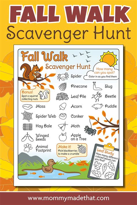 Fall Scavenger Hunt (Free Printable!)