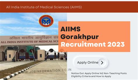 Aiims Gorakhpur Recruitment Notice Out Apply Online Non