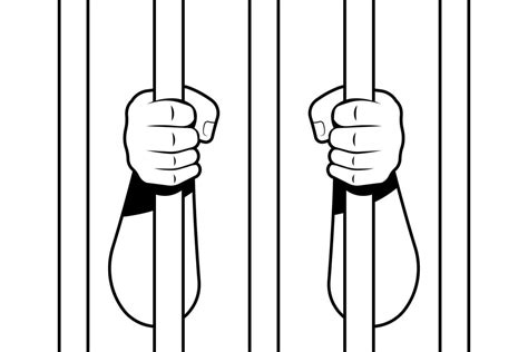 Illustration hands holding prison bars vector background. 25560763 ...