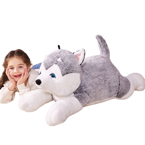 Ikasa Giant Husky Stuffed Animal Plush Toylarge Jumbo Husky 30 Gray