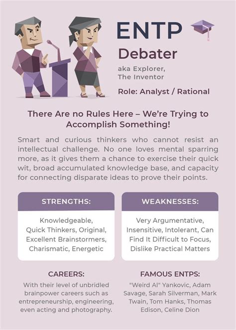 ENTP Personality (“The Debater”) | Entp personality type, Entp, Myers ...