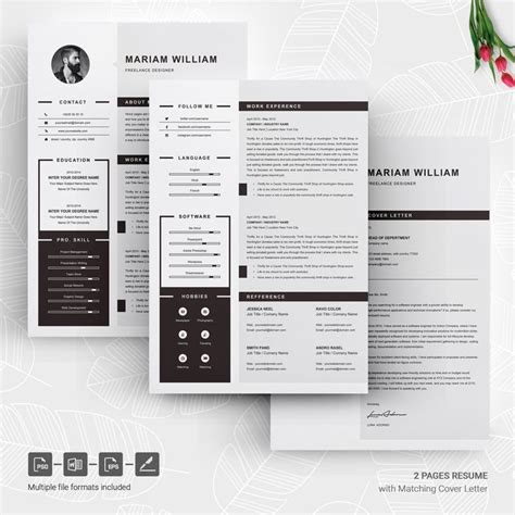 Freelancer Resume Template Templatemonster Graphic Design