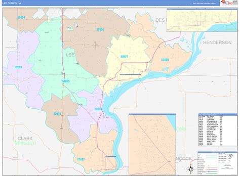 Lee County Ia Wall Map Color Cast Style By Marketmaps