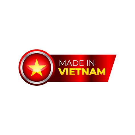 Made in Vietnam label vector illustration, design of flag badge sign ...