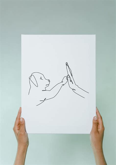 Dog Line Art Printable Dog Line Drawing Dog Simple Line Dog - Etsy