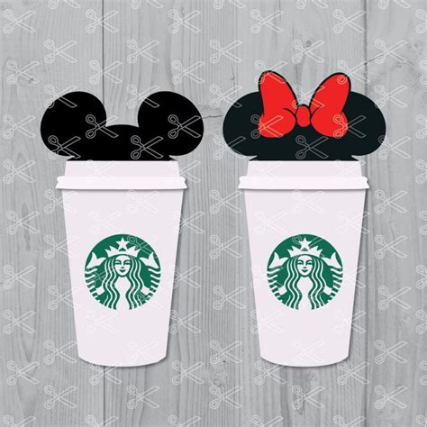 Mickey And Minnie Starbucks Cup Svg Dxf Disney Starbucks Disney Diy Cricut Creations