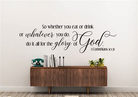 Vinyl Wall Art Decal 1 Corinthians 10 31 So Whether Etsy