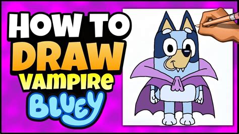 How To Draw Vampire Bluey Halloween Art For Kids Guided Drawing