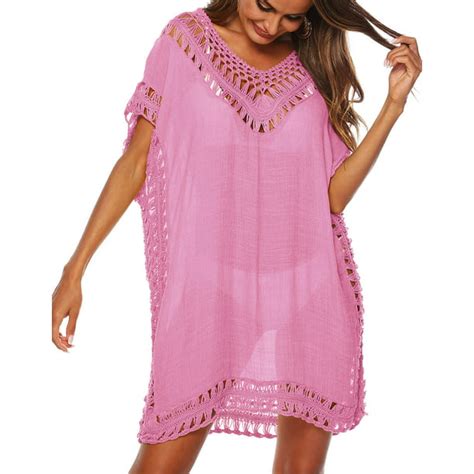 Bathing Suit Cover Ups For Women Hollow Out Crochet Cover Up Beach