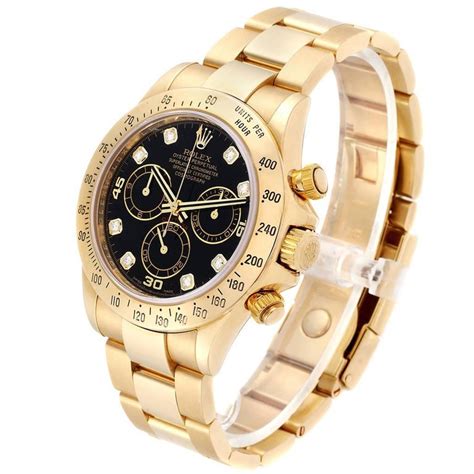 Rolex Cosmograph Daytona Yellow Gold Black Dial Men S Watch 116528 For Sale At 1stdibs