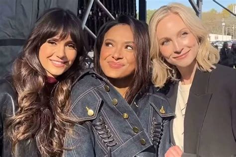 Nina Dobrev Candice King And Kat Graham Have Vampire Diaries Reunion