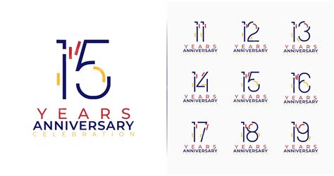 Premium Vector Set Of Creative Anniversary Logo With Minimal And