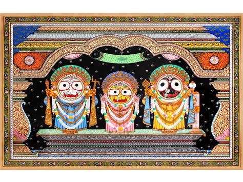 hindu god jagannatha balabhadra  subhadra patta painting odisha
