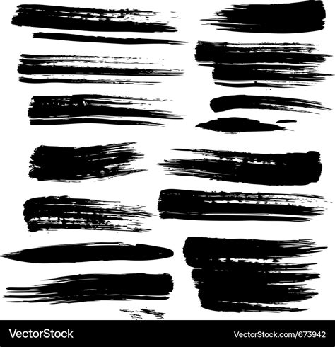 Set Of Grunge Brush Strokes Royalty Free Vector Image