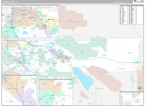 Riverside County, CA Wall Map Premium Style by MarketMAPS