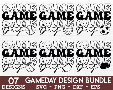 Game Day Svg Bundle Game Day Shirt Svg Game Day Vibes Svg Sports Mom