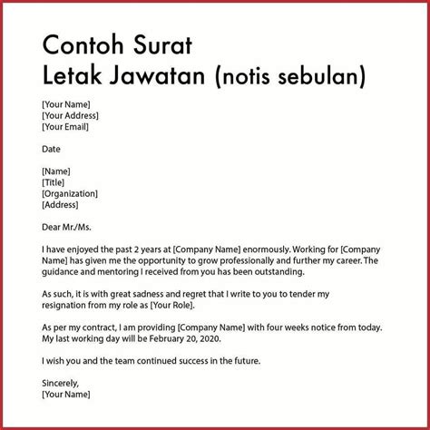 Contoh Surat Resign Dalam Bahasa Inggris Contoh Wolu Hot Sex Picture