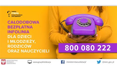 800 080 222 rusza całodobowa bezpłatna infolinia dla dzieci