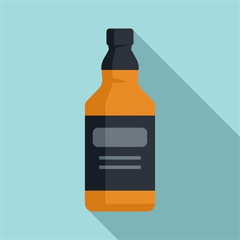 Icono de botella de whisky ilustración plana del icono de vector de