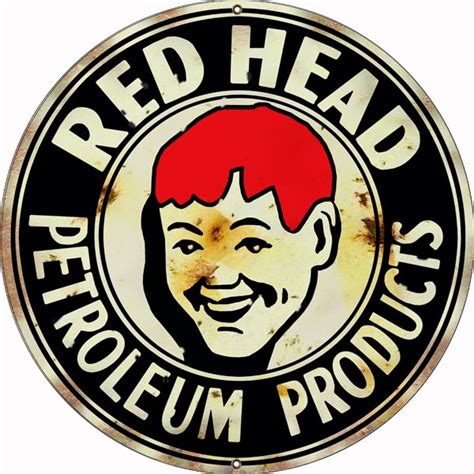 Red Head Petroleum Reproduction Vintage Motor Oil Sign 18x18 Round ...