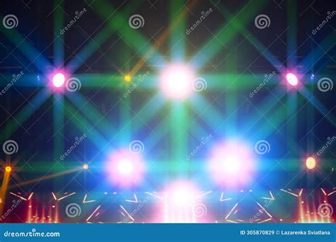 Bright Multi Colored Iridescent Lights Of Stage Lighting Stock Image