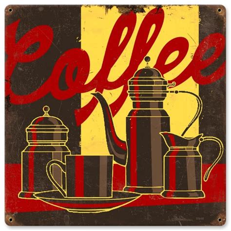 Vintage Coffee Metal Sign V946 12 X 12 Inches