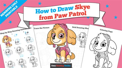 How To Draw Skye From Paw Patrol Really Easy Drawing Tutorial