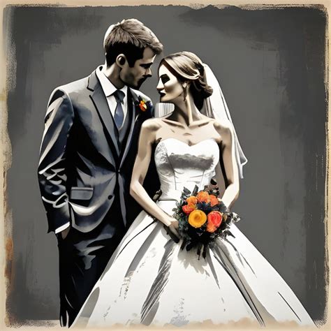 artistic wedding drawing pictures