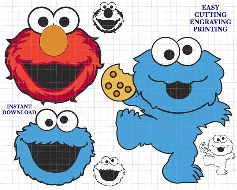 Cookie Monster Svg Png Vector File Cricut Silhouette Laser Etsy