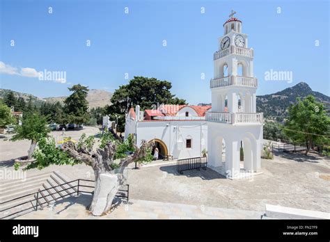 Monastery Of Panagia Tsambika On Rhodos Island Stock Photo Alamy