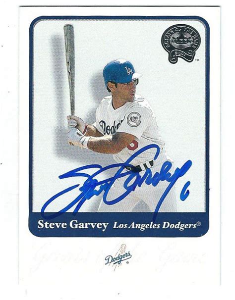 Autographed Steve Garvey Fleer Greats Of The Game Card Main Line