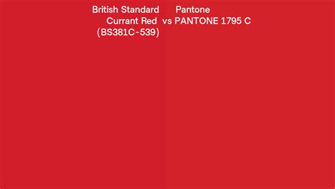 British Standard Currant Red Bs381c 539 Vs Pantone 1795 C Side By